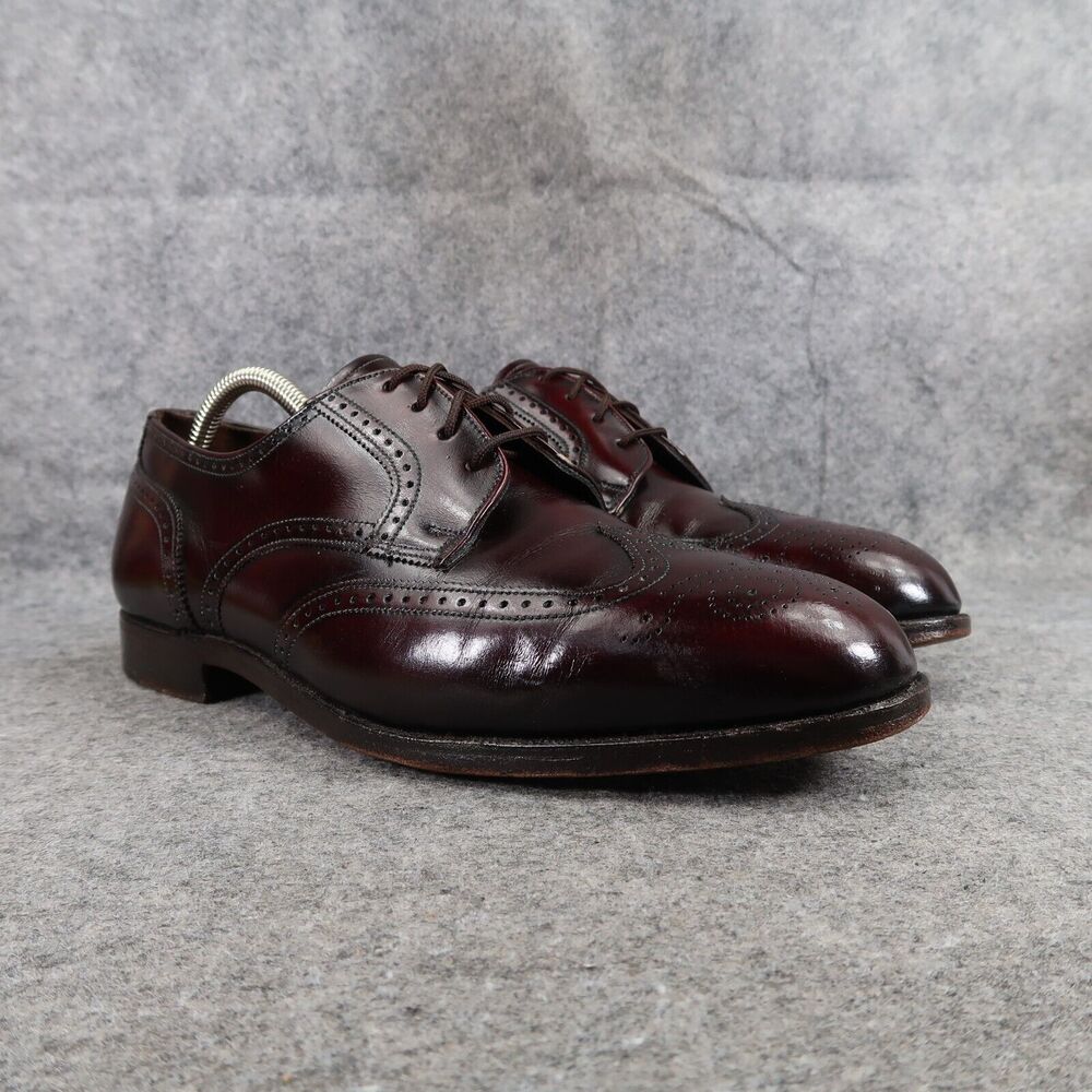 ET Wright Shoes Mens 10 Oxford Derby Wingtip Brogue Leather Classic Dress Formal